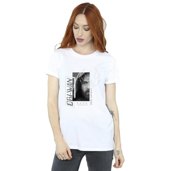 Star Wars Womens/Ladies Obi-Wan Kenobi Jedi SciFi Collage Cotton Boyfriend T-Shirt
