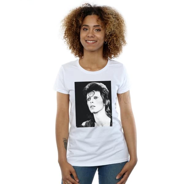 David Bowie Womens/Ladies Ziggy Looking Cotton T-Shirt