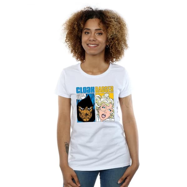 Marvel Womens/Ladies Cloak And Dagger Comic Panels Cotton T-Shirt