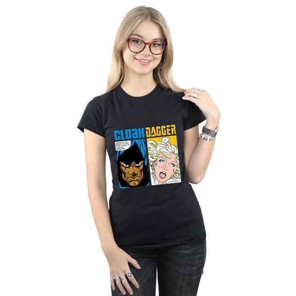 Marvel Womens/Ladies Cloak And Dagger Comic Panels Cotton T-Shirt