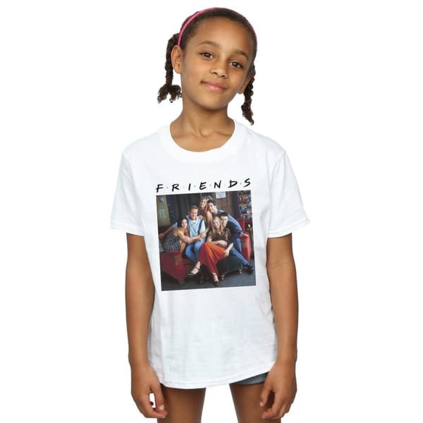Friends Girls Group Photo Couch Cotton T-Shirt