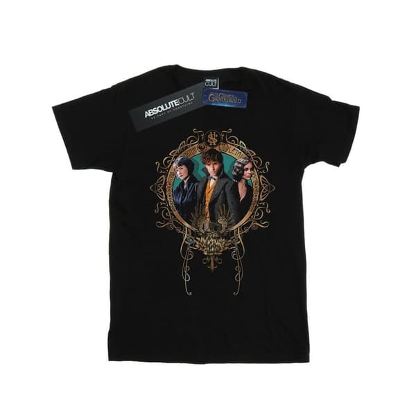 Fantastic Beasts T-shirt i bomull för flickor med Tina, Newt och Leta Black 5-6 Years