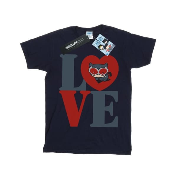 DC Comics Chibi Catwoman Love bomulls-T-shirt för flickor