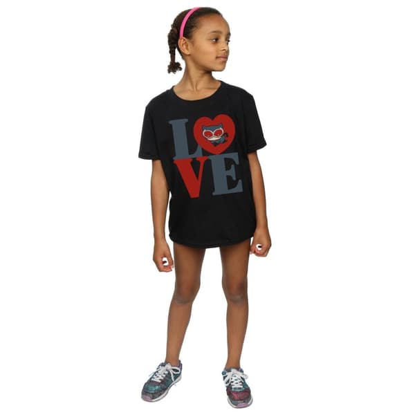 DC Comics Chibi Catwoman Love bomulls-T-shirt för flickor
