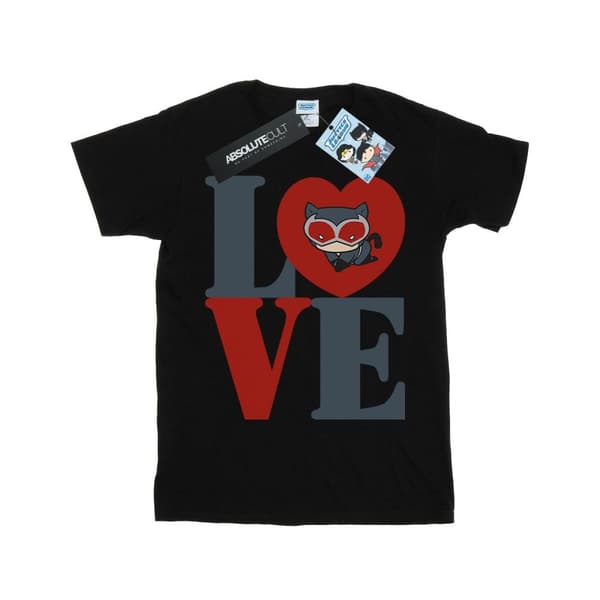 DC Comics Chibi Catwoman Love bomulls-T-shirt för flickor