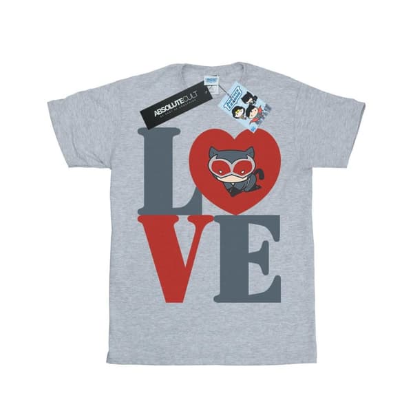 DC Comics Chibi Catwoman Love bomulls-T-shirt för flickor