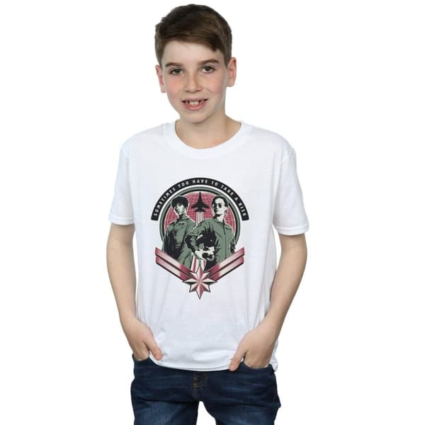 Marvel Boys Captain Marvel Take A Risk T-Shirt