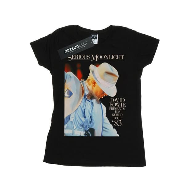 David Bowie Womens/Ladies Serious Moonlight Cotton T-Shirt Black S