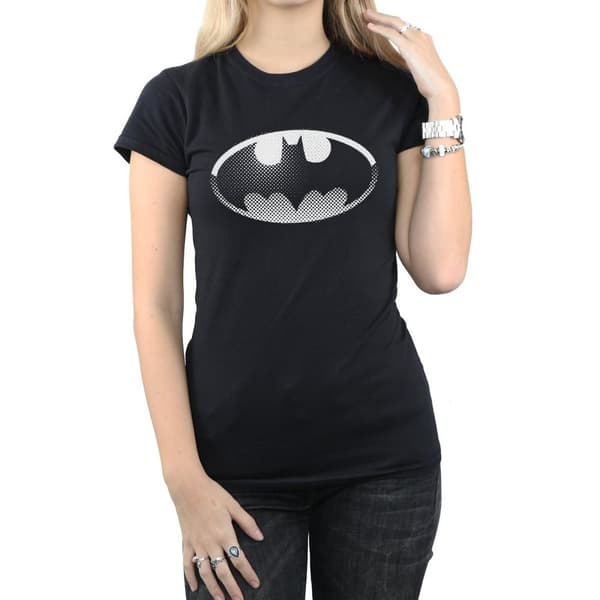 DC Comics Dam/Tjej - Batman - Bomulls-T-shirt med fläckig logotyp