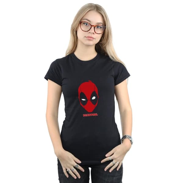 Marvel Dam/Tjej - Deadpool - T-shirt med ansiktsmask i bomull