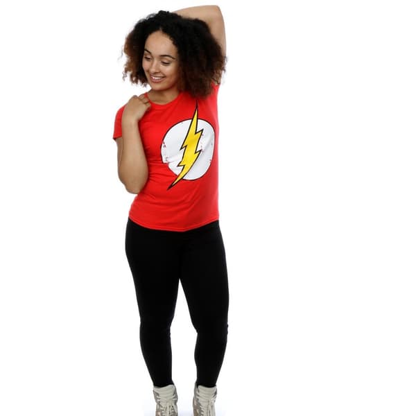 DC Comics Womens/Ladies Flash Distressed Logo Cotton T-Shirt