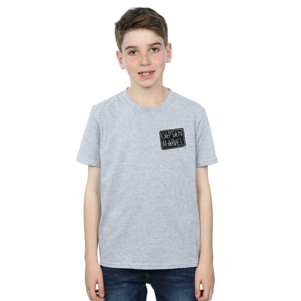 Marvel T-shirt med bröstlapp för pojkar - Captain Marvel