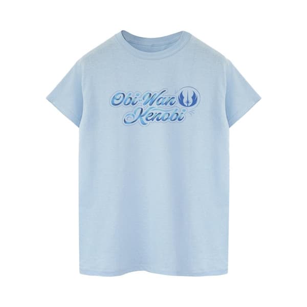 Star Wars Womens/Ladies Obi-Wan Kenobi Ribbon Font Cotton Boyfriend T-Shirt
