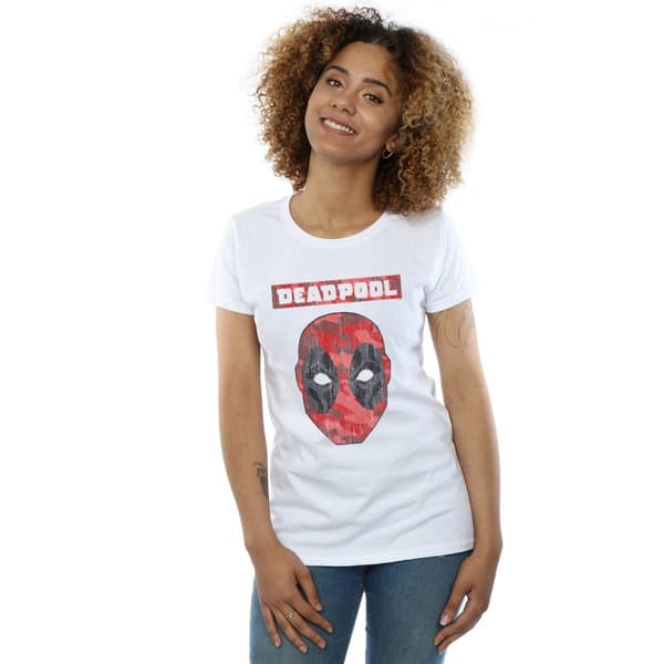 Marvel Dam/Tjej Deadpool Camo Head - T-shirt i bomull