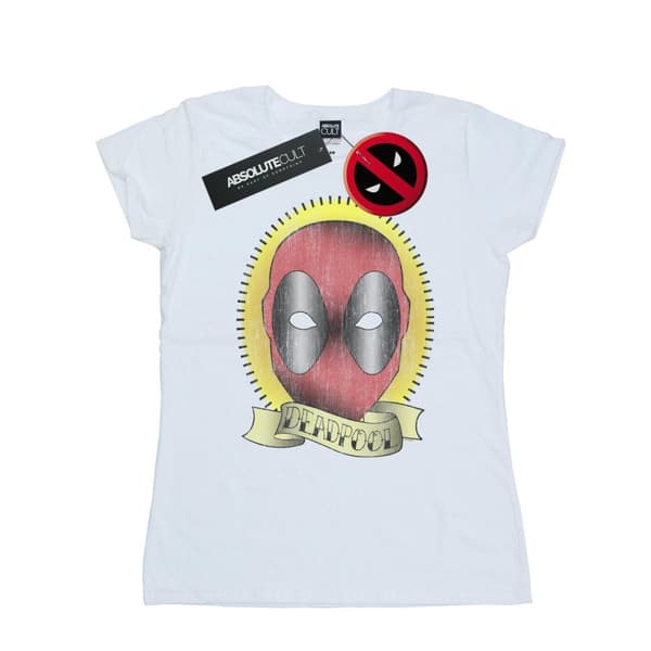 Marvel Dam/Tjej - Deadpool - T-shirt i bomull med tatueringstryck
