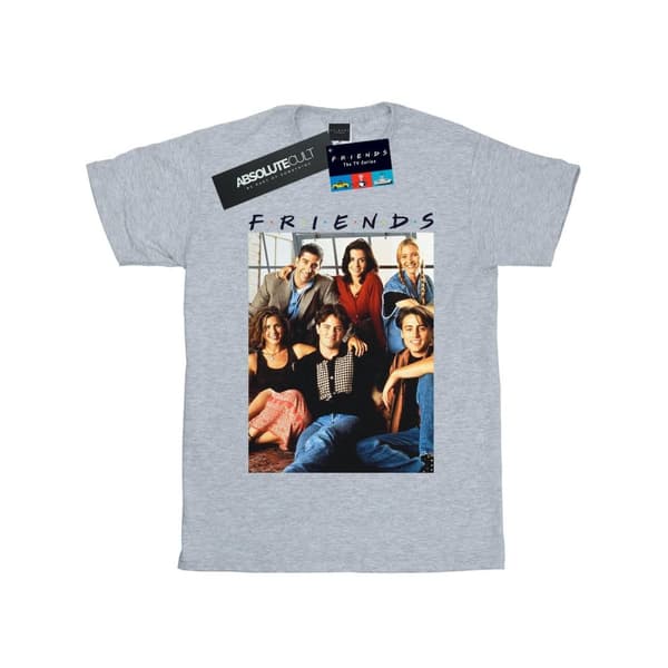 Friends T-shirt i bomull med fönster för gruppfoto för flickor