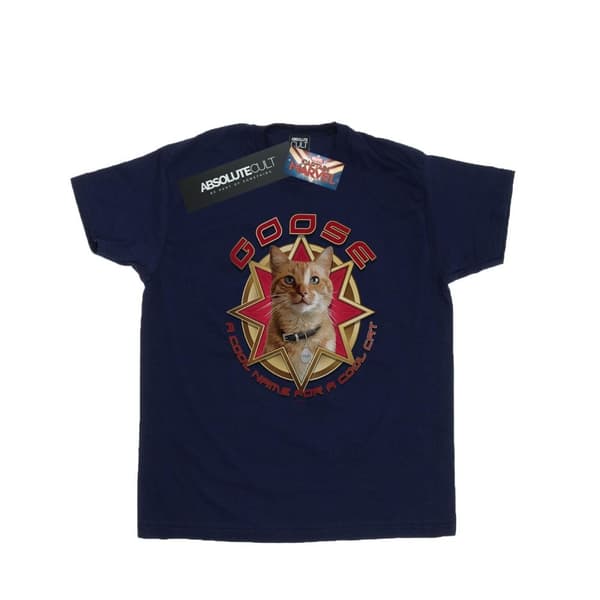 Marvel Pojkar Captain Marvel Goose Cool Cat T-shirt Navy Blue 9-11 Years