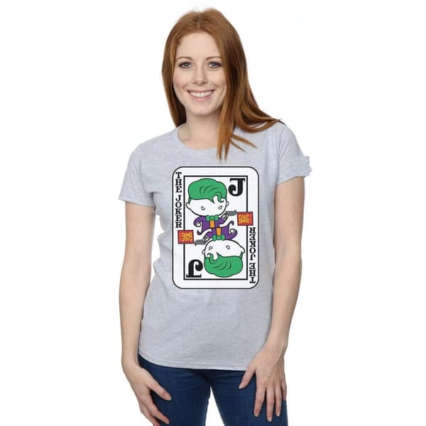 DC Comics Dam/Tjej - Chibi Joker - Spelkort - Bomulls-T-shirt