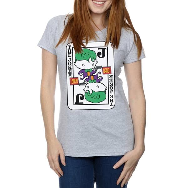 DC Comics Dam/Tjej - Chibi Joker - Spelkort - Bomulls-T-shirt