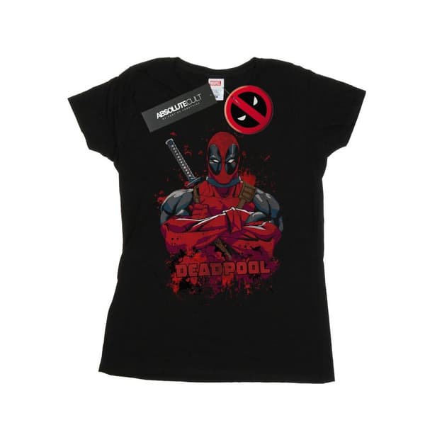 Marvel Womens/Ladies Deadpool Pose Splat Cotton T-Shirt