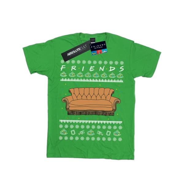 Friends Girls Fair Isle Couch Cotton T-Shirt