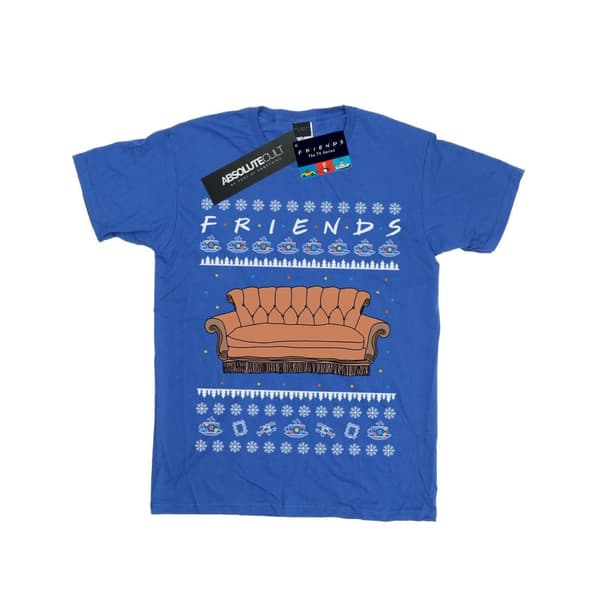 Friends T-shirt i bomull med Fair Isle-soffa för flickor
