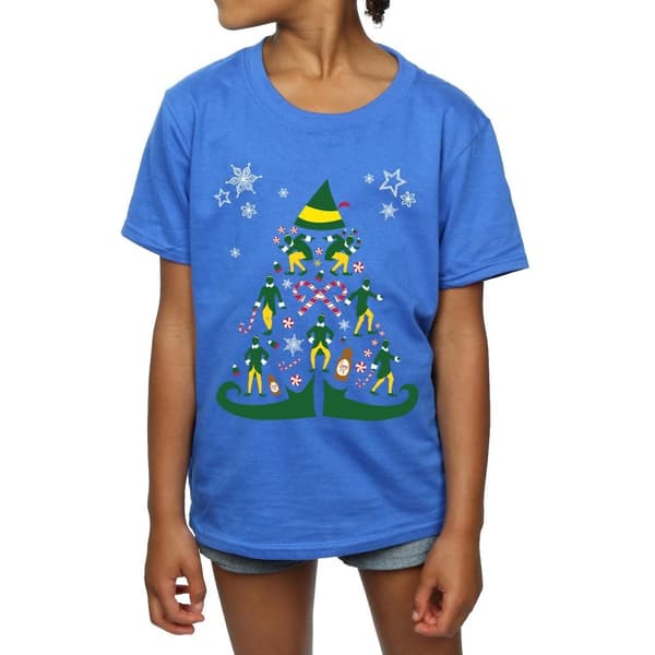 Elf Girls Christmas Tree Cotton T-Shirt