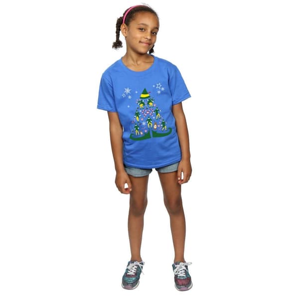 Elf Girls Christmas Tree Cotton T-Shirt