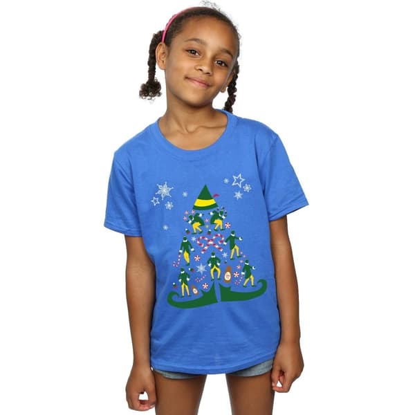 Elf Girls Christmas Tree Cotton T-Shirt