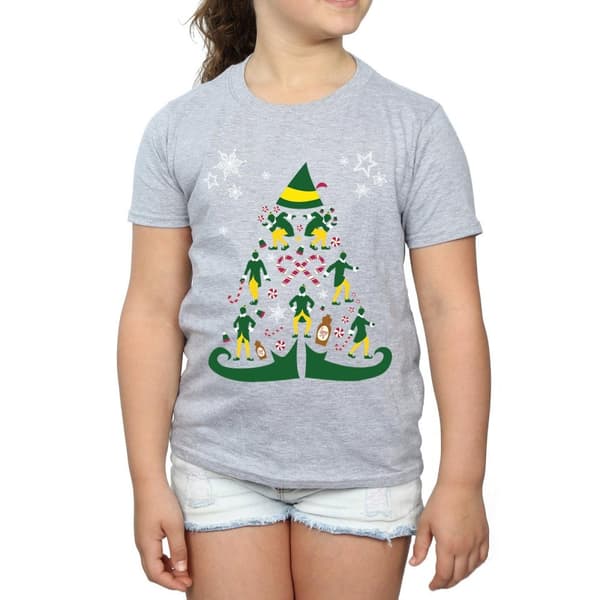 Elf Girls Christmas Tree Cotton T-Shirt