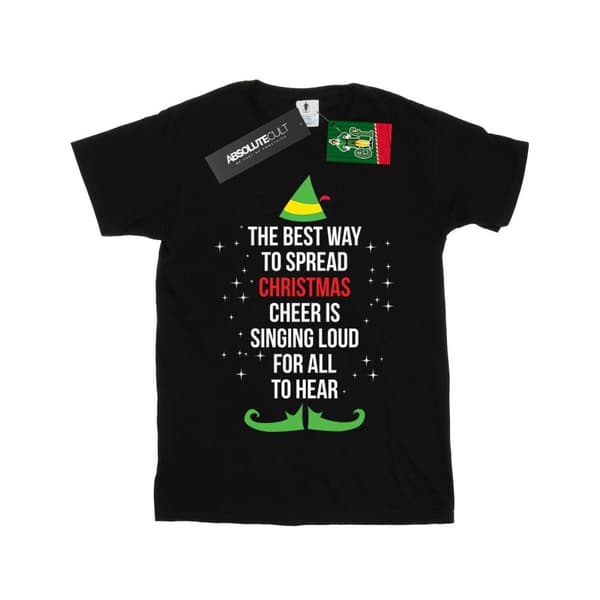 Elf Boys Christmas Cheer Text T-Shirt