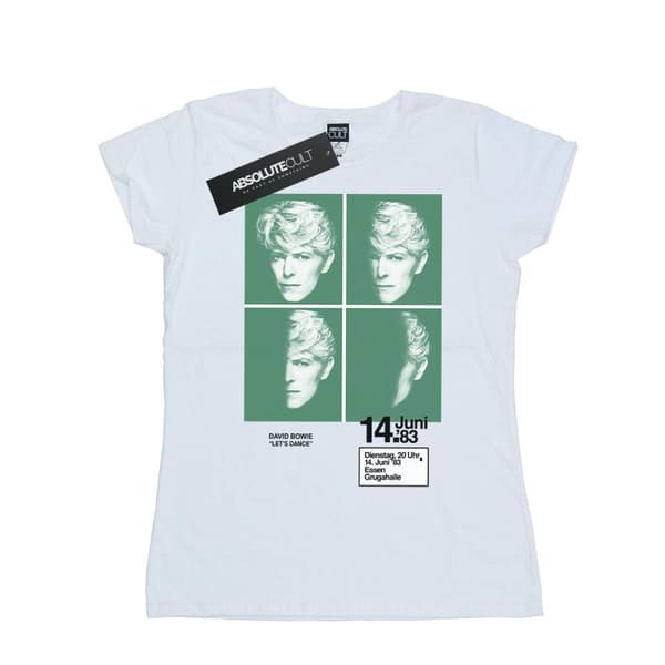 David Bowie Womens/Ladies 1983 Concert Poster Cotton T-Shirt