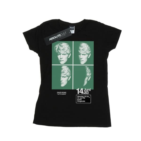 David Bowie Womens/Ladies 1983 Concert Poster Cotton T-Shirt