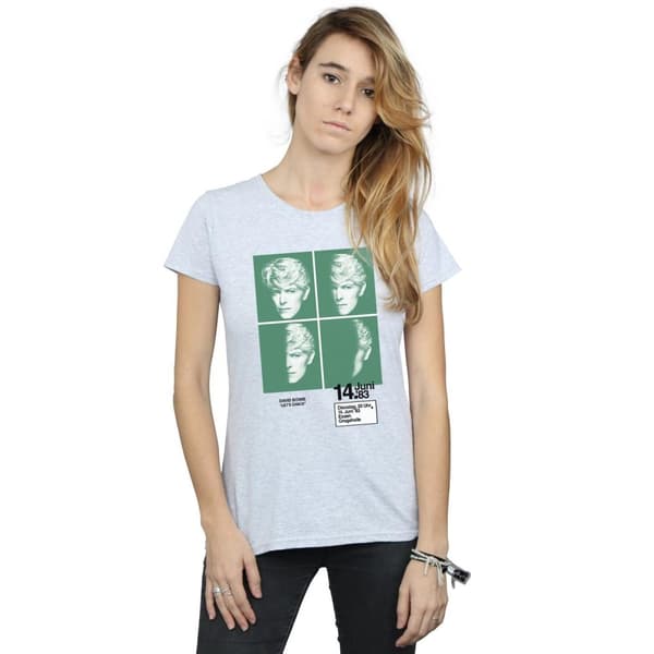 David Bowie Womens/Ladies 1983 Concert Poster Cotton T-Shirt
