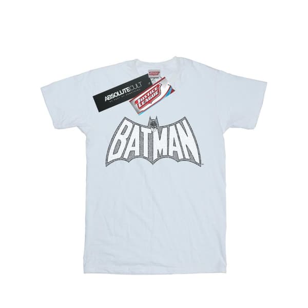 DC Comics Girls Batman Retro Crackle Logo Cotton T-Shirt