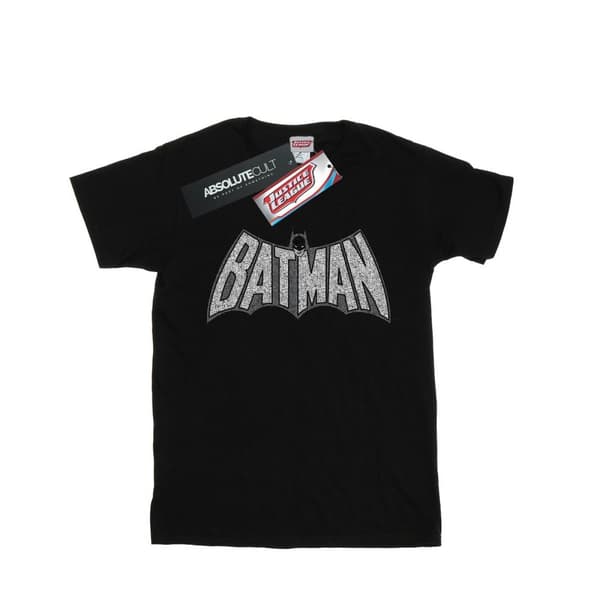 DC Comics Girls Batman Retro Crackle Logo Cotton T-Shirt