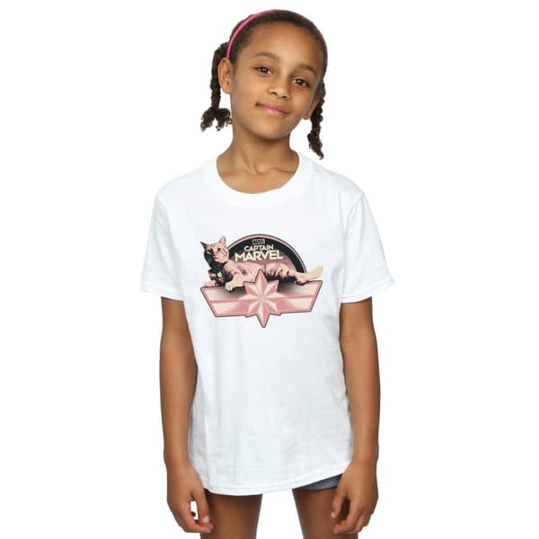 Marvel Girls Captain Marvel Chillin Goose Cotton T-Shirt