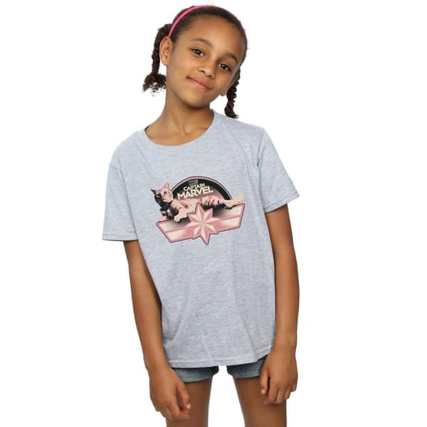 Marvel Girls Captain Marvel Chillin Goose Cotton T-Shirt