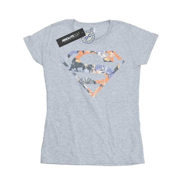 DC Comics Womens/Ladies Superman Floral Logo 2 Cotton T-Shirt