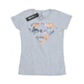 Miniatyrbillede 1 af 5: DC Comics Womens/Ladies Superman Floral Logo 2 Cotton T-Shirt