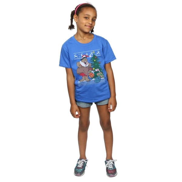 The Flintstones Girls Christmas Fair Isle Cotton T-Shirt