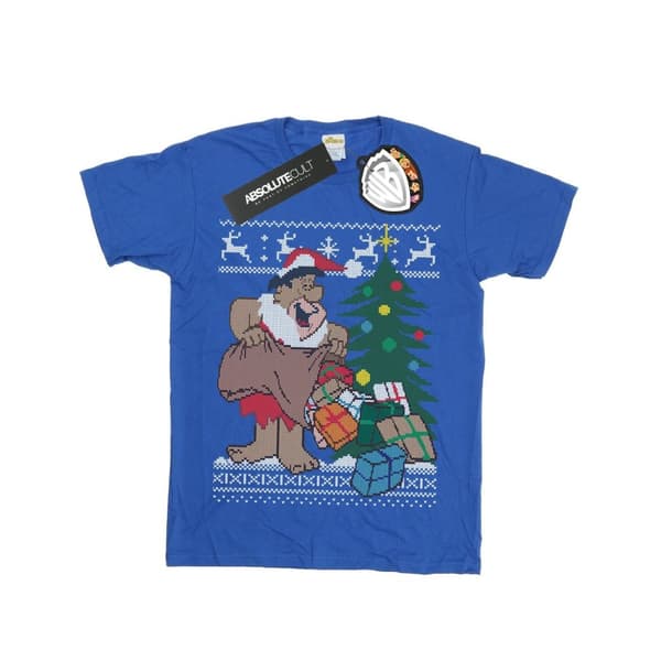 The Flintstones Girls Christmas Fair Isle Cotton T-Shirt