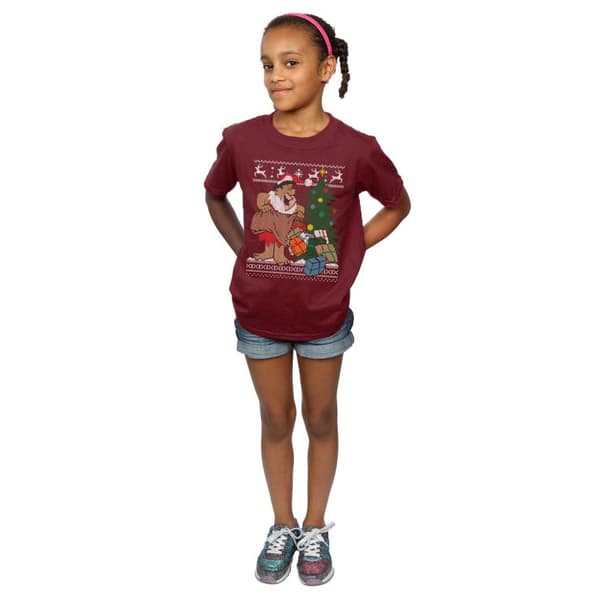 The Flintstones Girls Christmas Fair Isle Cotton T-Shirt