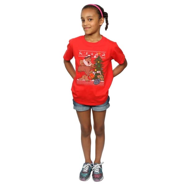 The Flintstones Girls Christmas Fair Isle Cotton T-Shirt