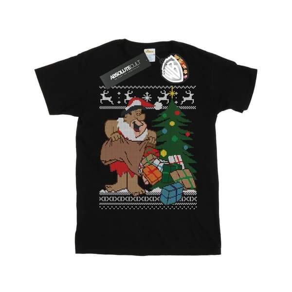 The Flintstones Girls Christmas Fair Isle Cotton T-Shirt