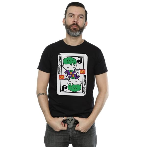 DC Comics Mens Chibi Joker Playing Card T-Shirt