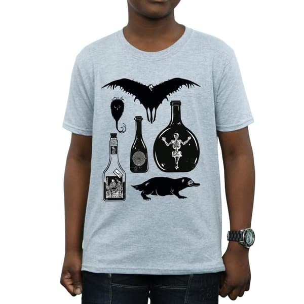 Fantastic Beasts T-shirt med enfärgade ikoner för pojkar