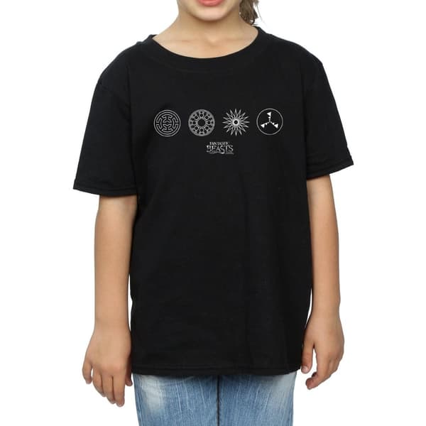 Fantastic Beasts Cirkulära ikoner - bomulls-T-shirt för flickor