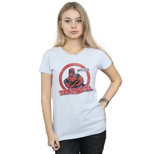 Marvel Dam/Tjej Deadpool Seriously Speech Bubble - T-shirt i bomull