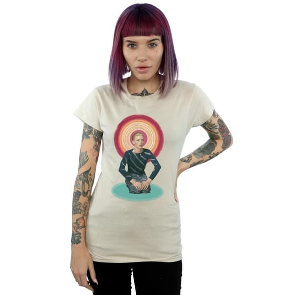 David Bowie T-shirt i bomull med knäböjande halo för damer/damer